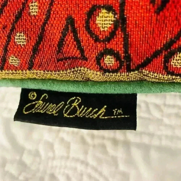 Laurel Burch Cats Pets Christmas Tree Tapestry 2Pillows Green Faux Velvet Back - Picture 5 of 6